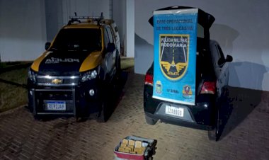 PMR apreende mala no porta-malas de um veículo carregado com drogas na MS 395