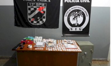 Polícia Militar, em operação conjunta com a Polícia Civil, prende traficante de drogas e apreende grande quantia em dinheiro e cocaína, em Paranaíba