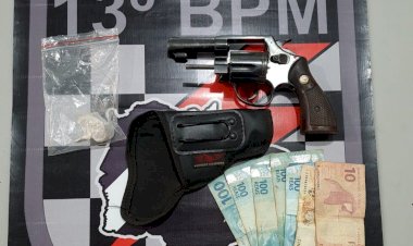Polícia Militar prende homem por porte ilegal de arma de fogo e tráfico de drogas em Paranaíba