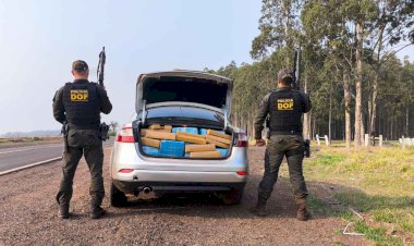 Motorista abandona carro com 1 tonelada de maconha na MS-164 em Ponta Porã