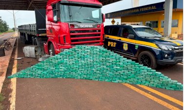 PRF/MS apreende 400 Kg de cocaína que estavam em um caminhão carreta do Paraguai