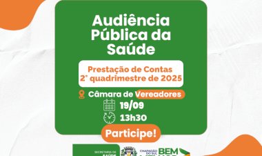 Chapadão do Sul realiza audiência pública dia 19 de prestação de contas da saúde