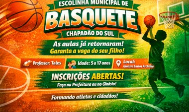Escolinha de basquete da Prefeitura de Chapadão do Sul voltou às suas atividades e há vagas