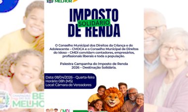 CMDCA e CMDI convidam população para palestra sobre Imposto de Renda Solidário