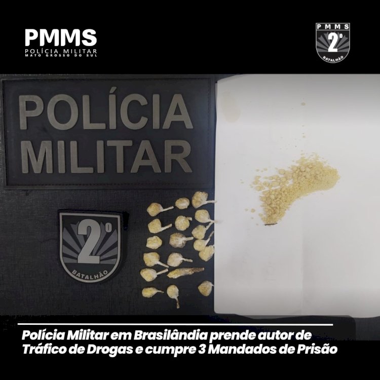 Policiais militares do 2º Pelotão da 1ª Cia do 2º Batalhão de Polícia Militar realizaram o cumprimento de dois mandados de prisão e uma prisão por tráfico de drogas
