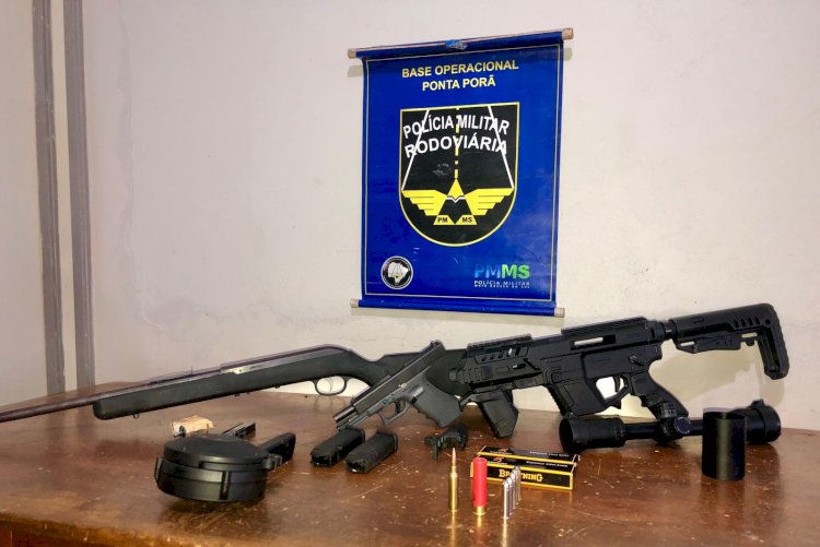 Polícia Militar Rodoviária prende homem por Tráfico Internacional de Armas em Ponta Porã.