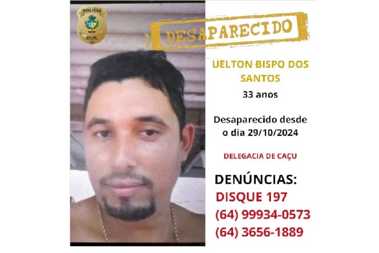 Homem sai de Caçú (GO) rumo a Rio Verde (GO) para trabalhar e desaparece