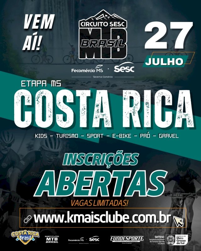 Circuito MTB Brasil 2025: Costa Rica terá o maior evento de Ciclismo da região dia 27 de julho
