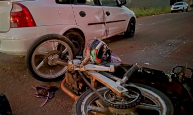 Homem fica ferido em acidente de trânsito envolvendo motocicleta em Chapadão do Sul