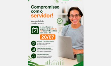 Prefeitura paga 50% do 13º salário na segunda-feira (20) e injeta recursos na economia de Chapadão do Sul