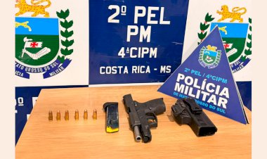 Homem saca pistola em comércio de Costa Rica e acaba preso pela Polícia Militar